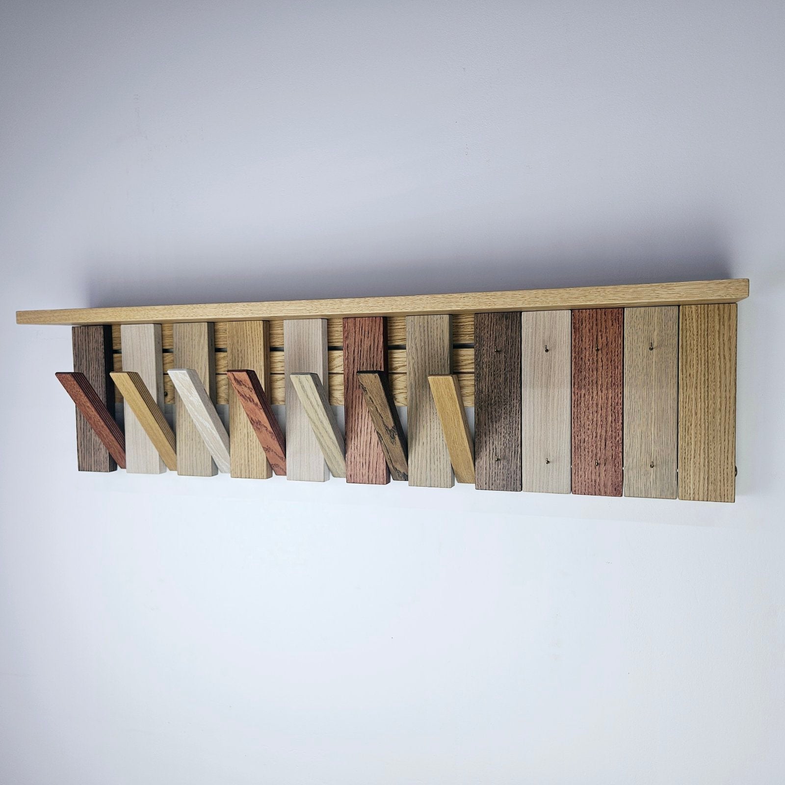 Wall-Mounted Organizer. plywood. with shelf and keys hooks