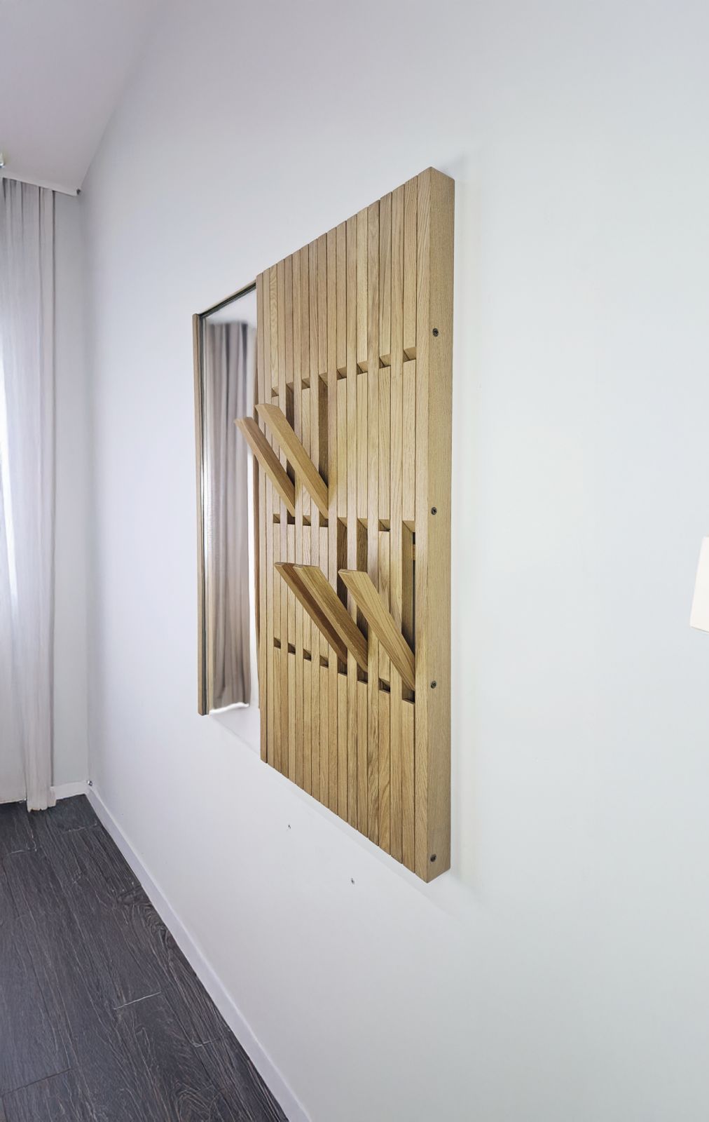 Wall Modular organizer Oak + mirror frame as a gift