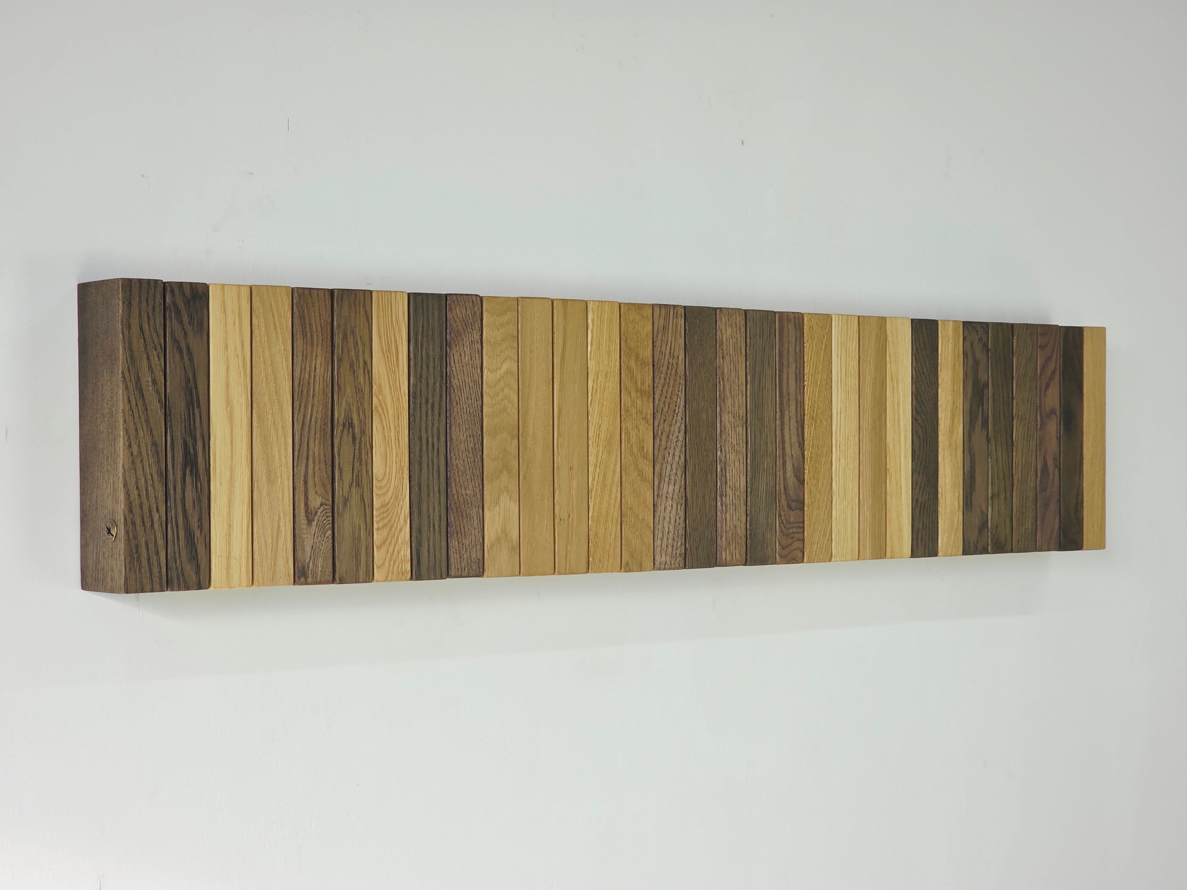 New This Season — OLKOF LINE Solid Oak Wall Coat Rack with Folding Hooks