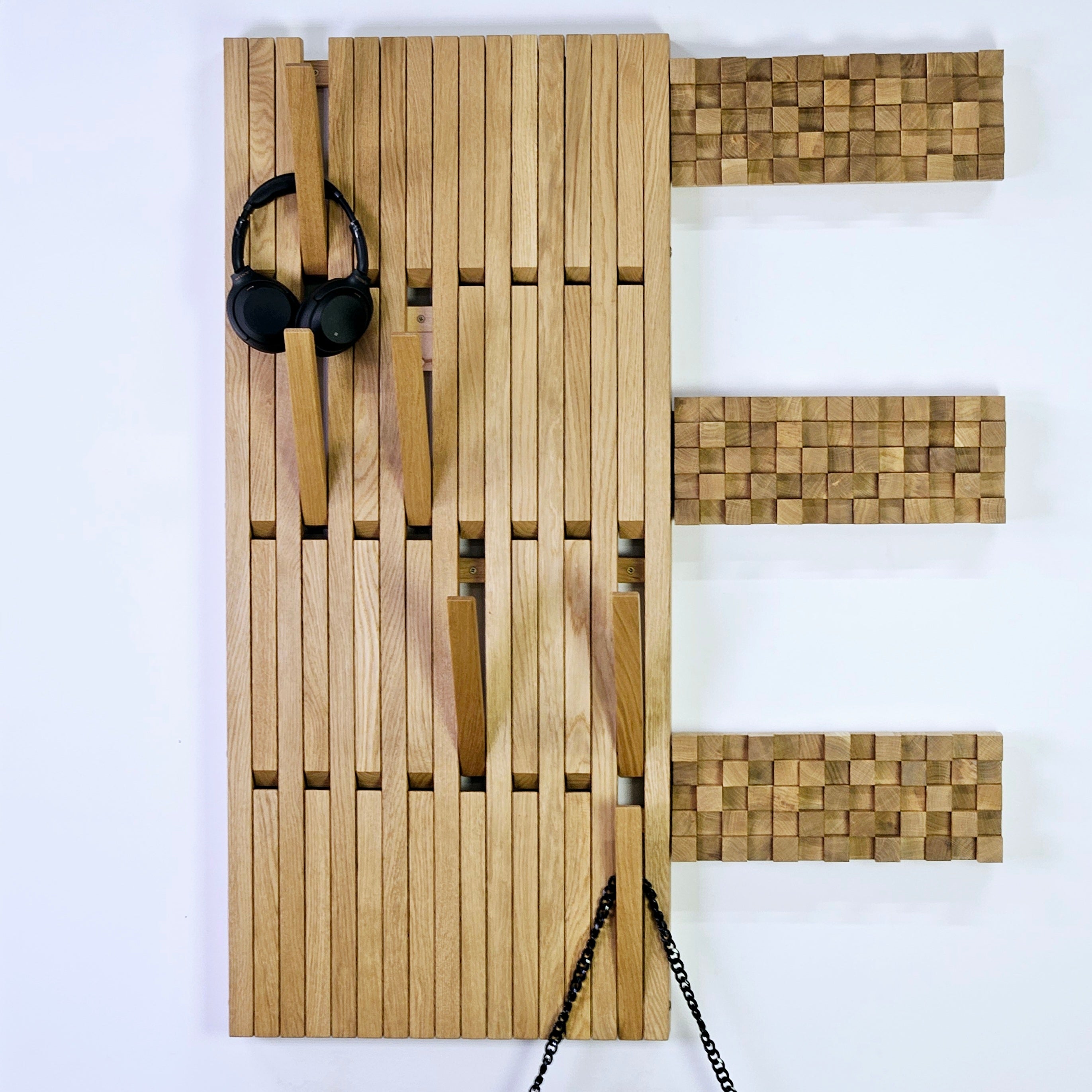 Wall Mounted Organizer. Oak +3D panel as a gift. promotional offers