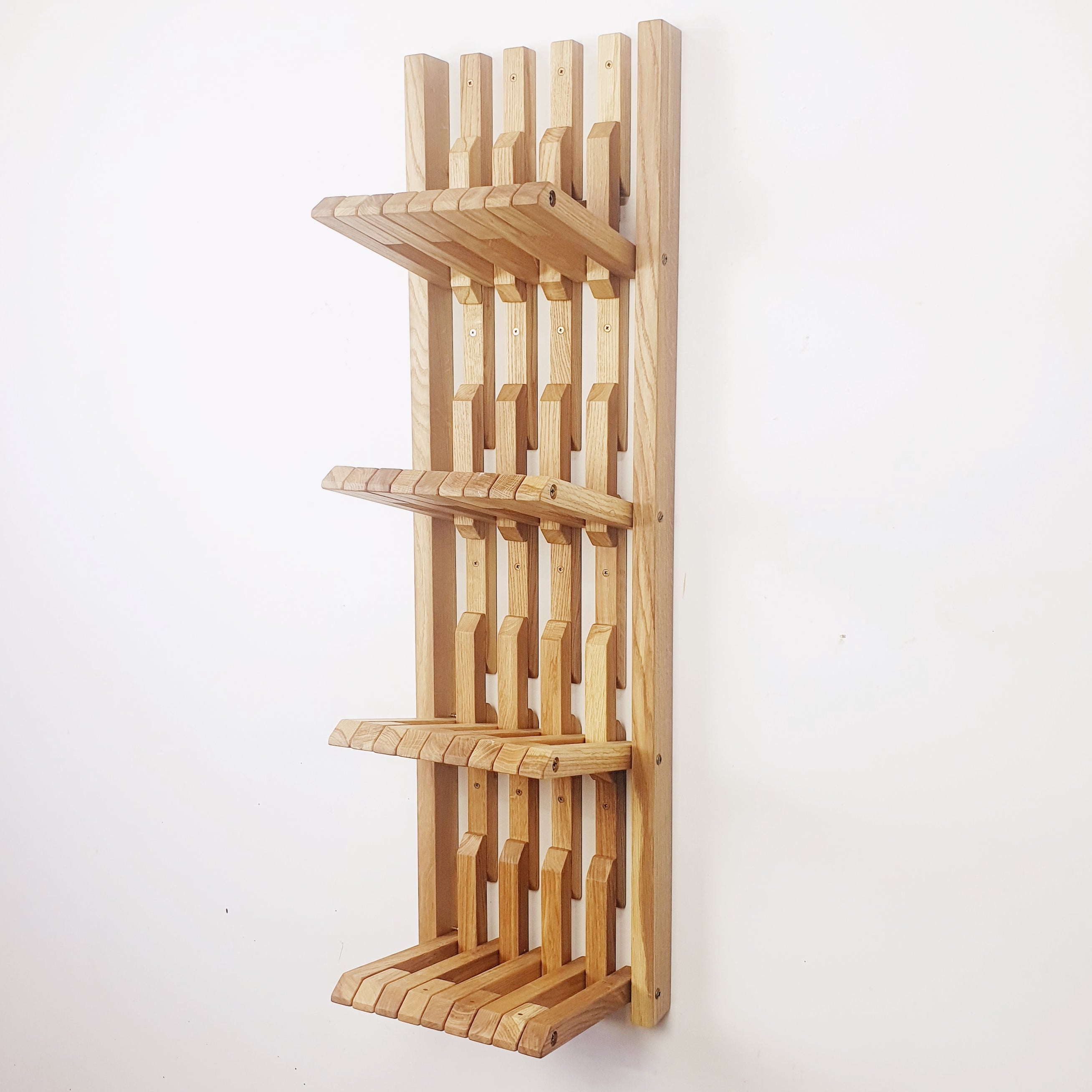 Wall-Mounted Organizer - for shoes. natural oak