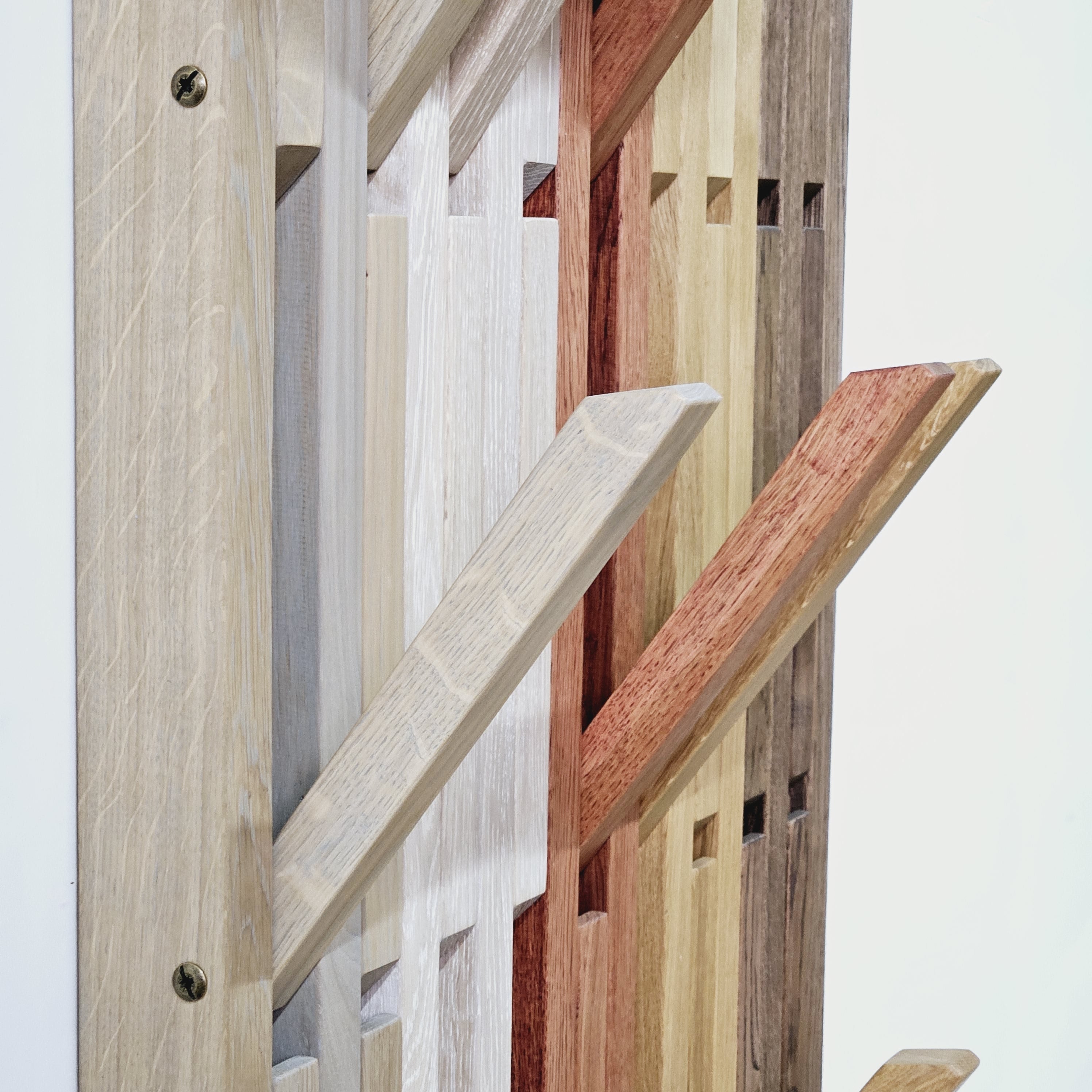 Wall-mounted organizer. natural oak. art color mix