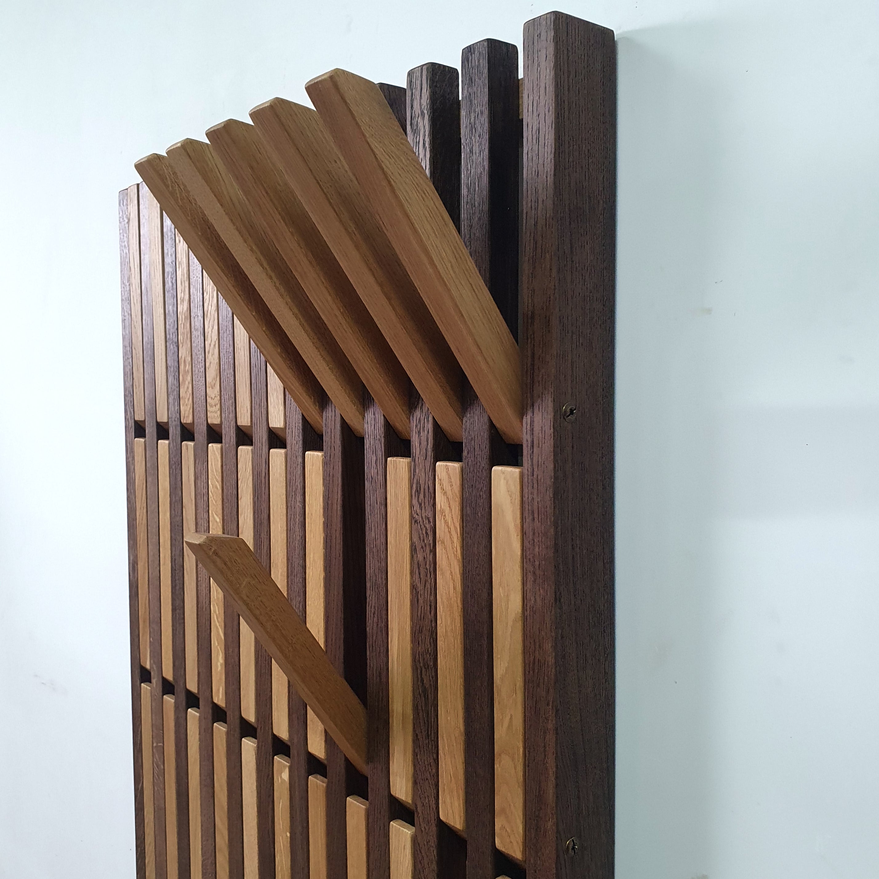 Wall Organizer -transformer for shoes and clothes. dark and natural oak