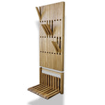 Wall mounted organizer + Hallway bench transformer as a gift . natural OAK. FREE SHIPPING