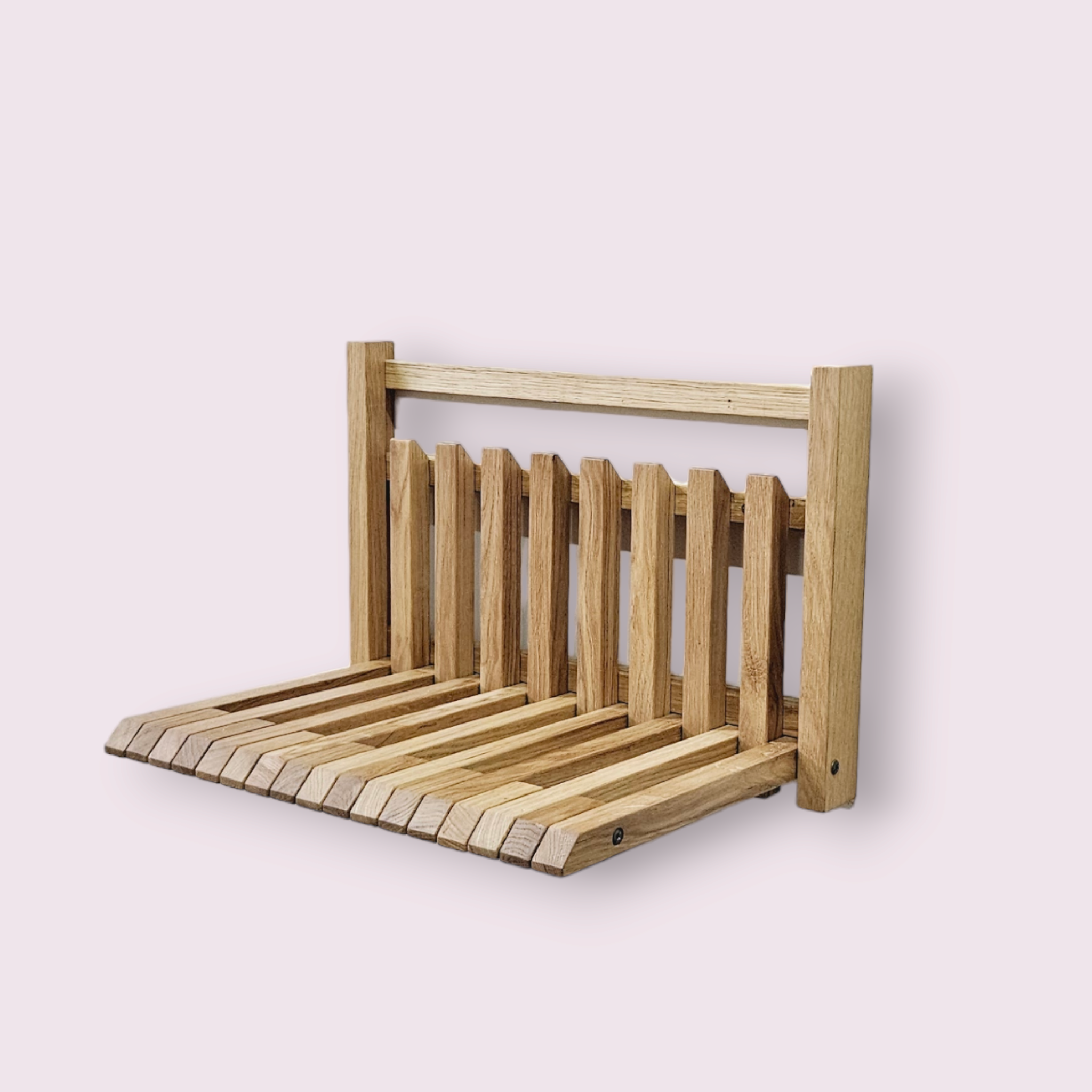 Wall mounted organizer + Hallway bench transformer as a gift . natural oak