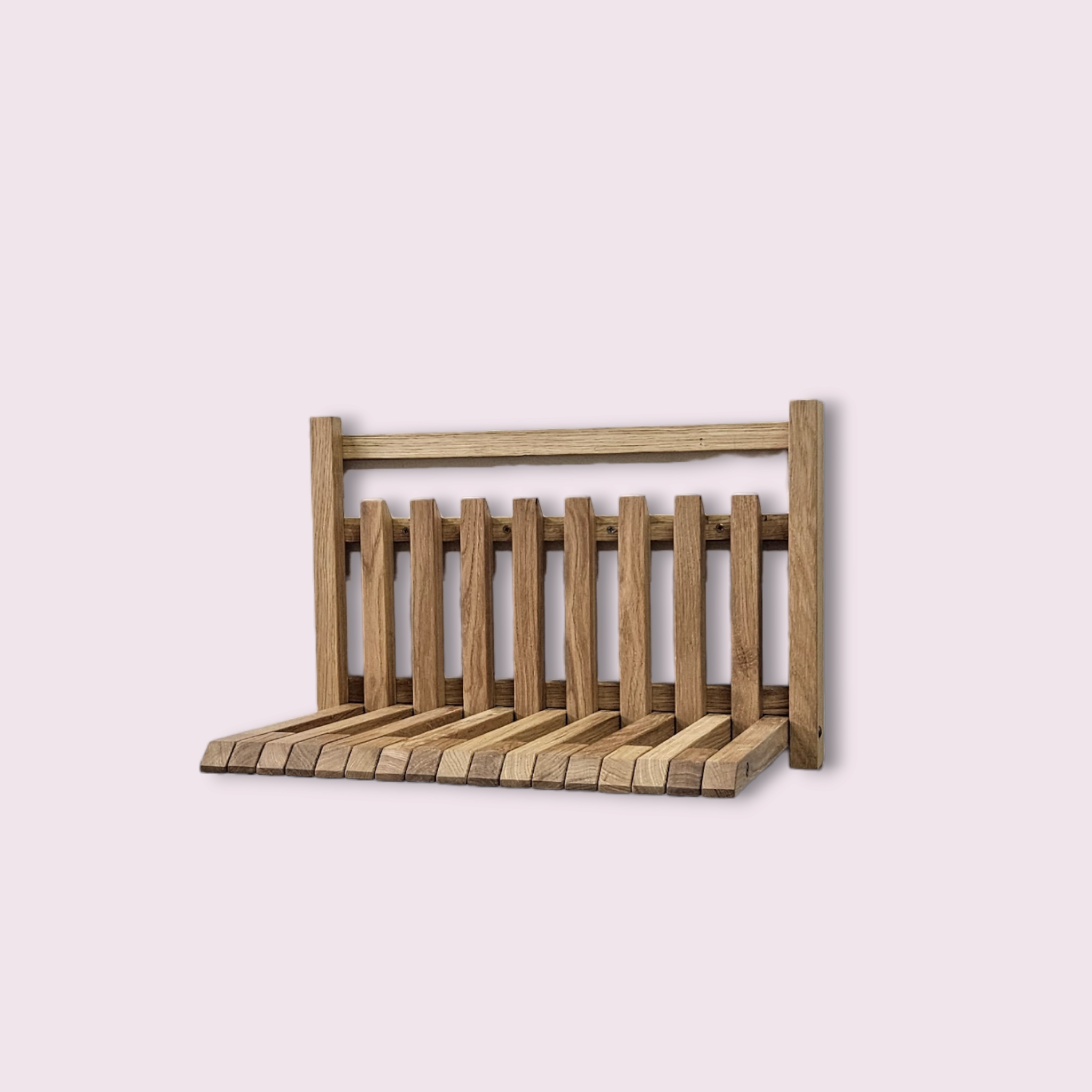 Wall mounted organizer + Hallway bench transformer as a gift . natural oak