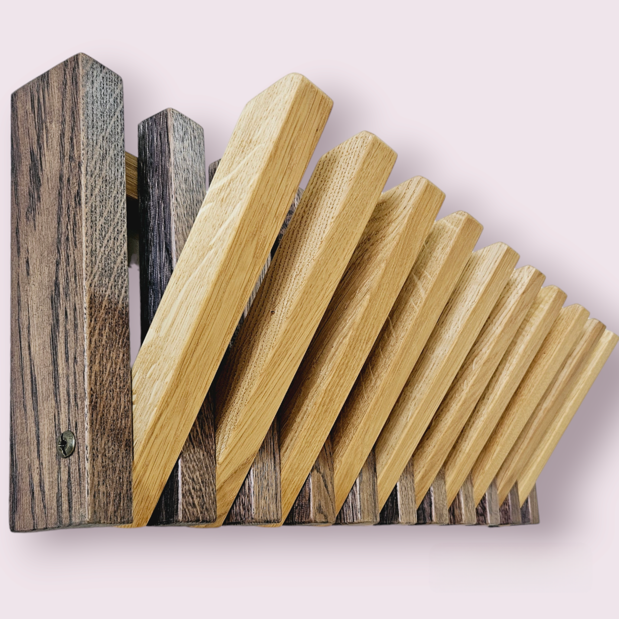 Wall-mounted organizer. solid dark and natural oak. promotional offers