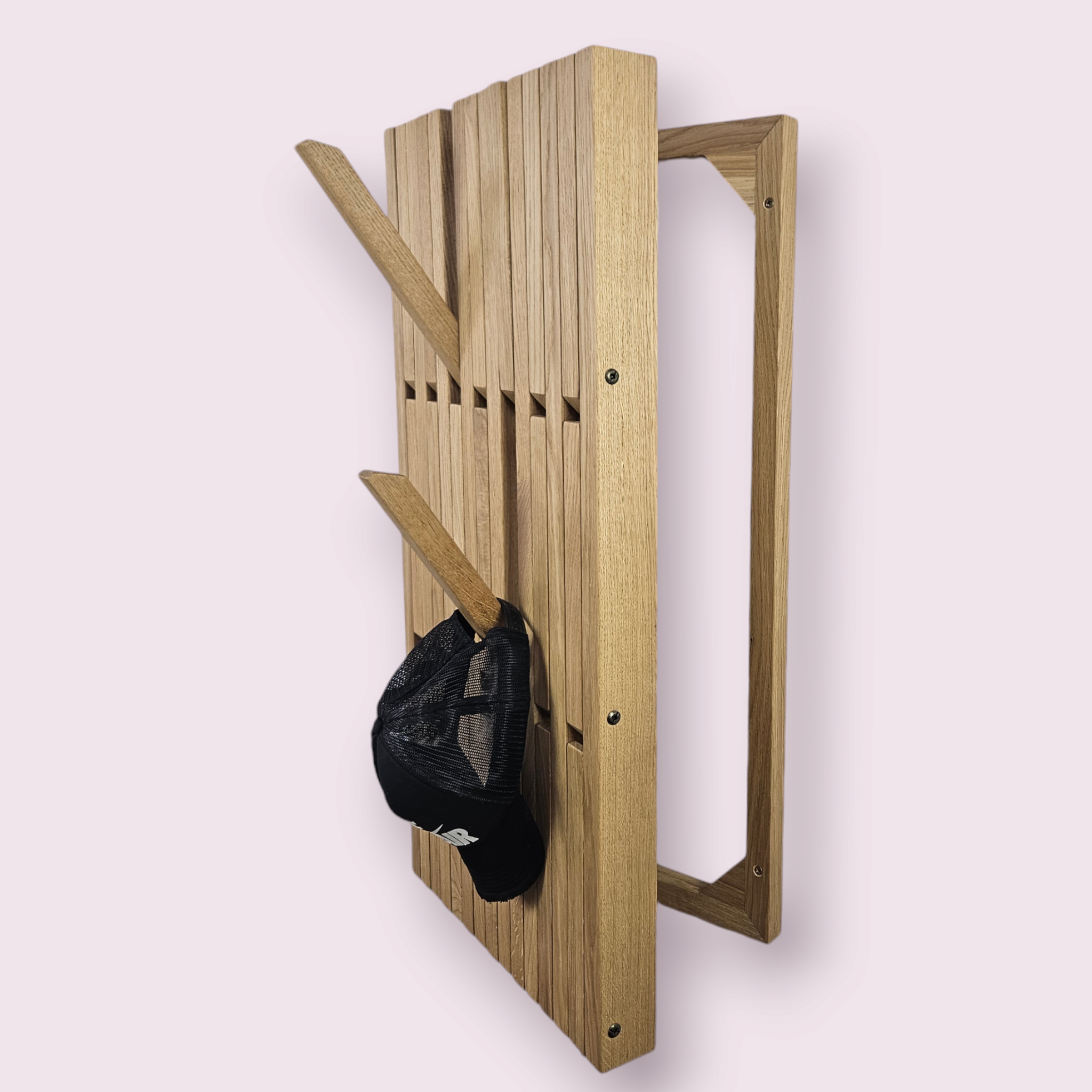 Wall Mounted Organizer. Oak with access to electrical box