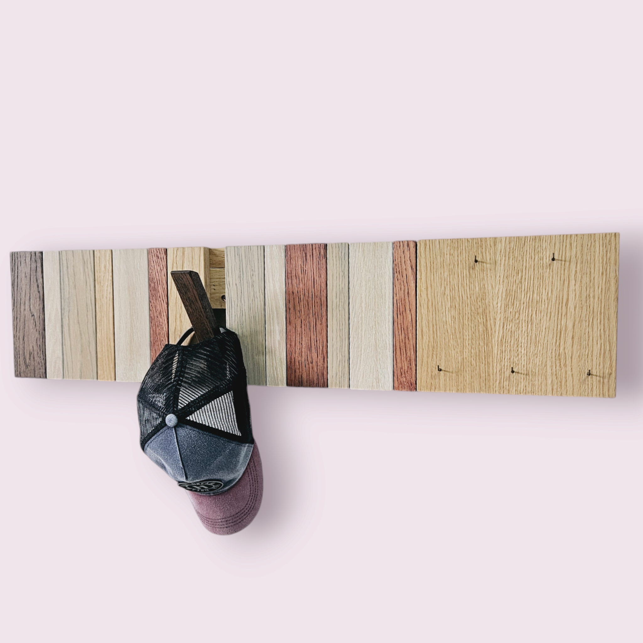 Wall-Mounted Organizer. plywood. with keys hooks