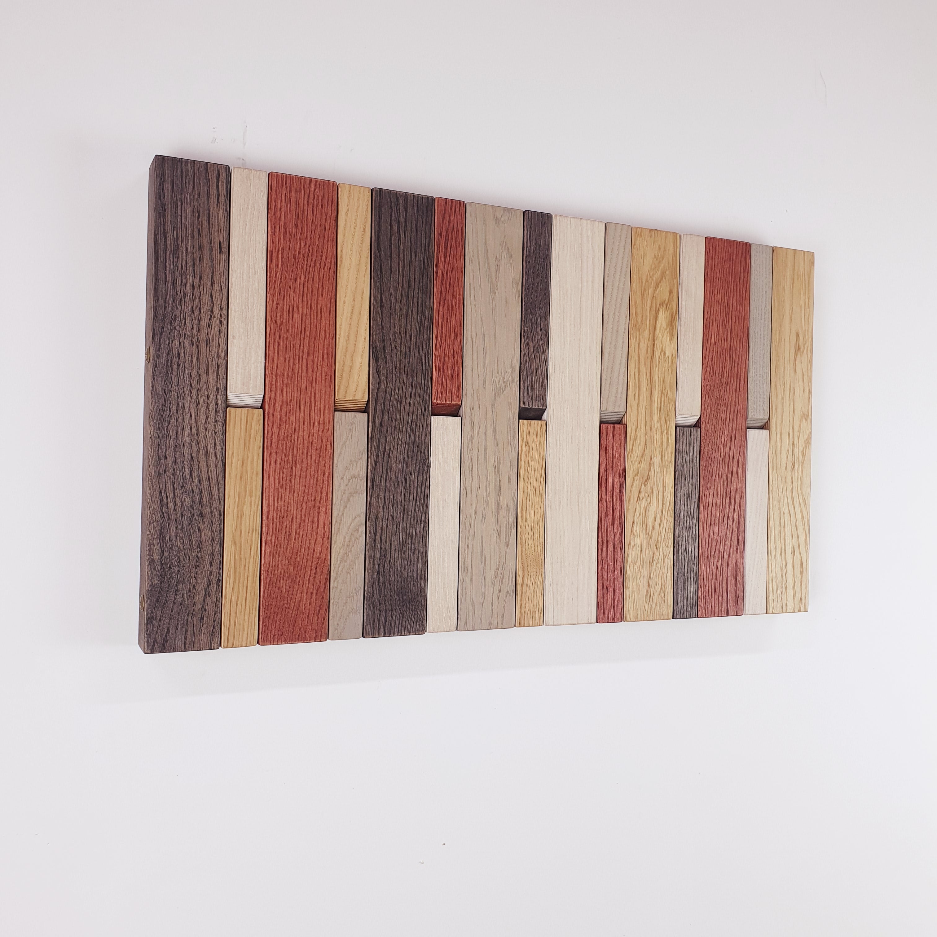 Colorful Oak Wall-Mounted Coat Rack Plywood
