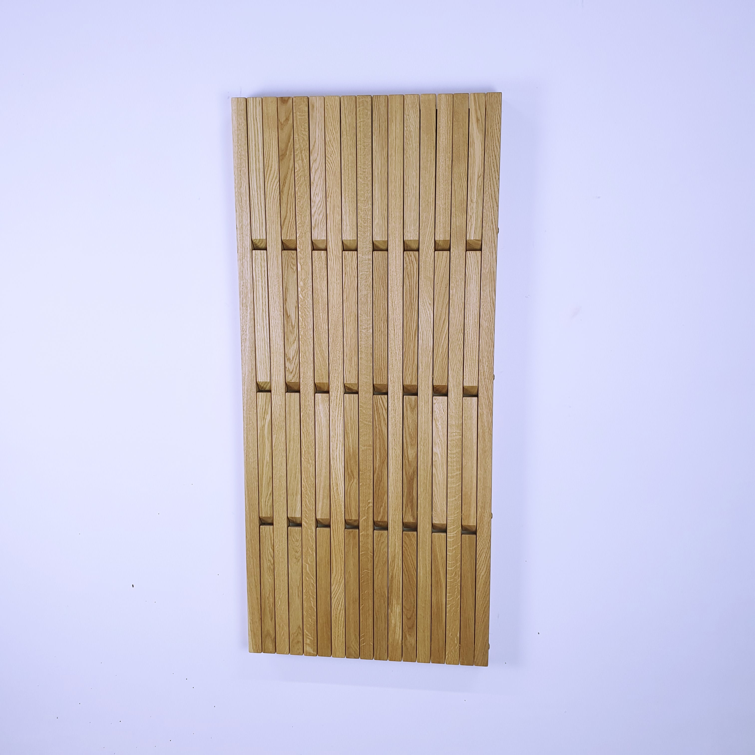 Wall-mounted organizer. natural oak