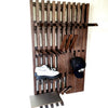 Wall mounted organizer -transformer for shoes and clothes.  dark. natural oak