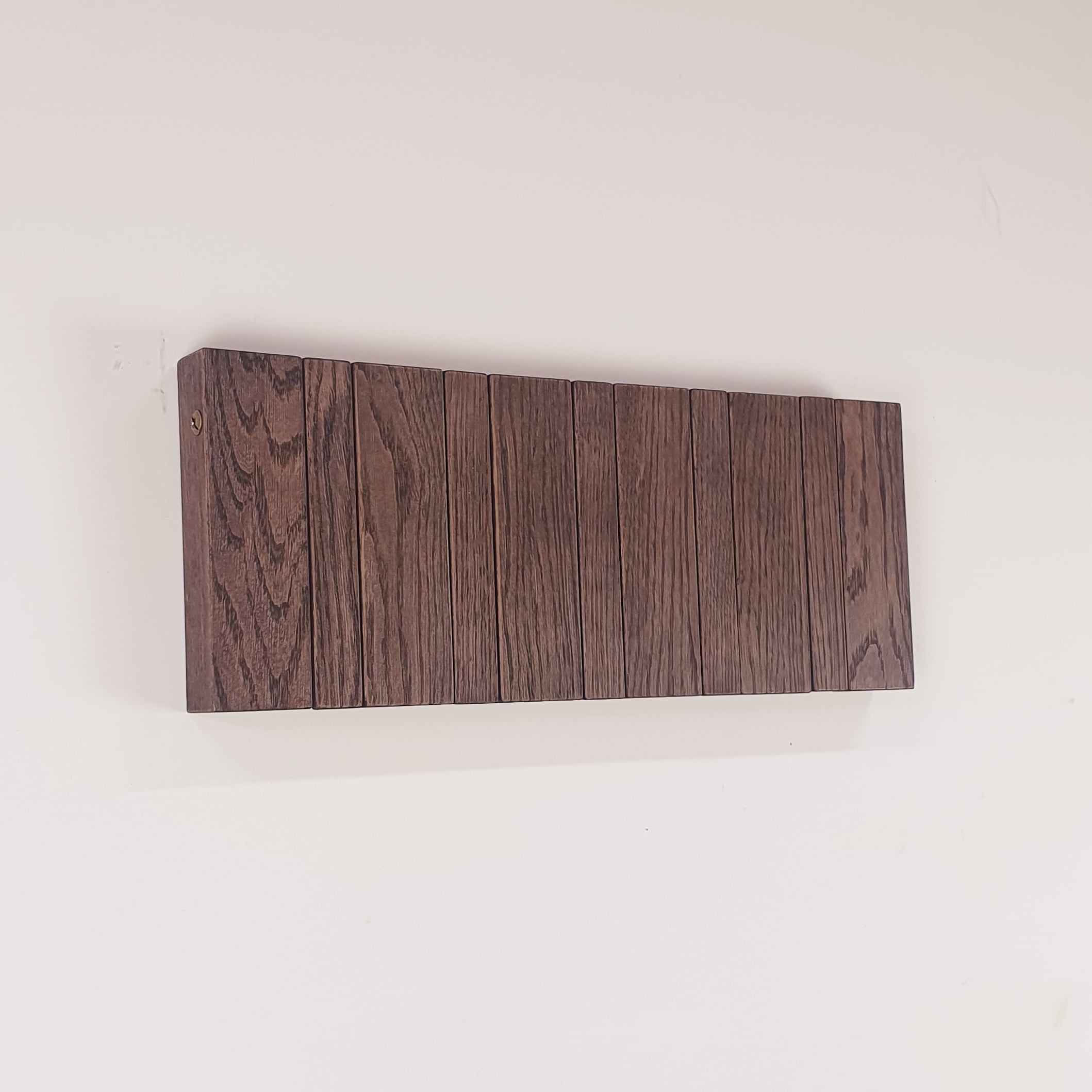 Wall-mounted organizer. plywood oak.dark venge