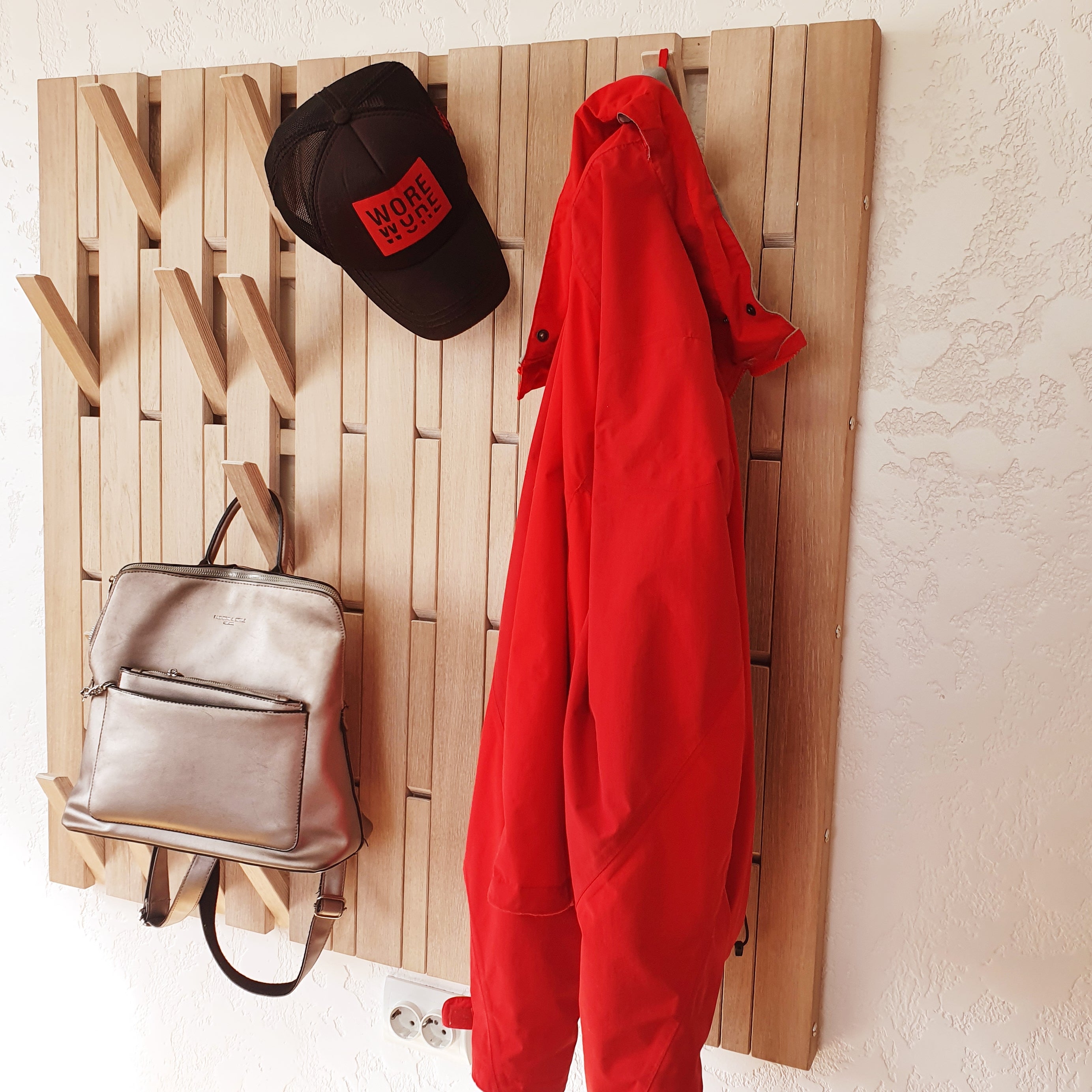 Wall-mounted organizer. White. plywood